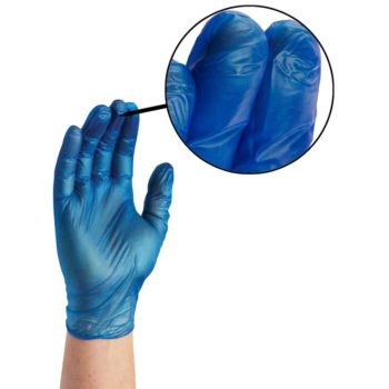 Disposable Blue Vinyl Gloves Powdered Good Grip
