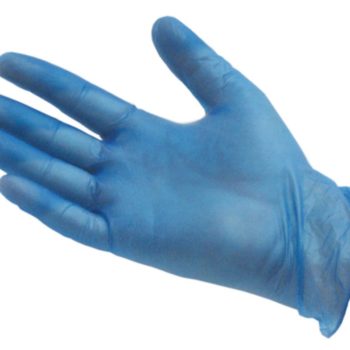 Disposable Blue Vinyl Powdered Gloves to Enhance Grip