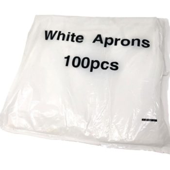 Disposable Aprons, Standard Plastic White Blue Apron 10mu