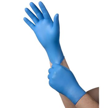 Disposable Blue Nitrile Powder Free Gloves Latex Free Tear Resistant Medical Grade