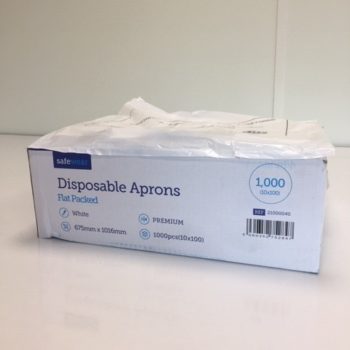 Premium Disposable Aprons Blue/White Plastic Apron 13mu Flat Pack