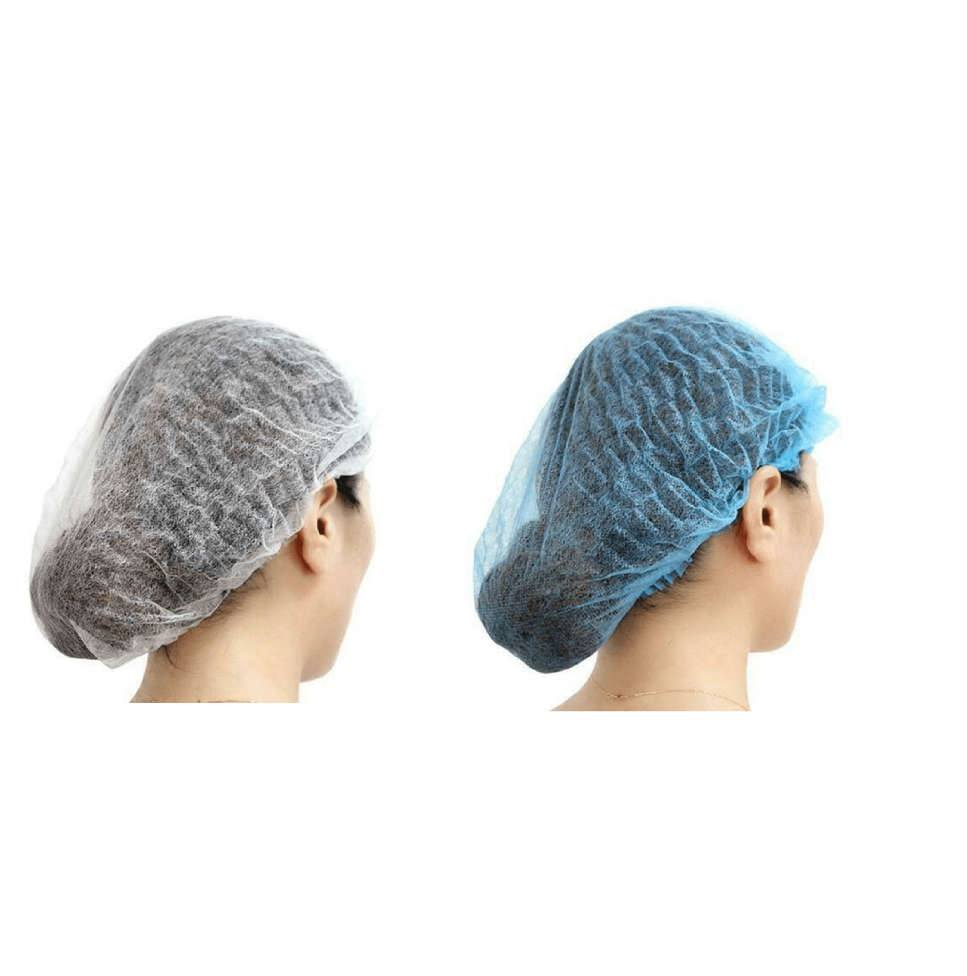 Blue white hair net mob cap