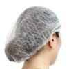 white hair net mob cap