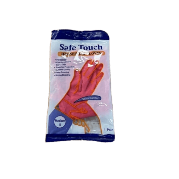 Safetouch Pink red rubber gloves