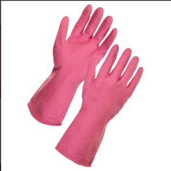 Rubber Gloves Pink Household Washing Up Kitchen Gloves