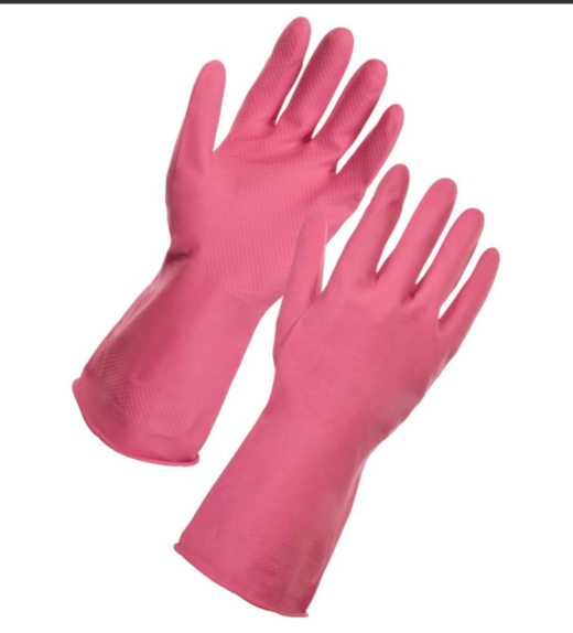 Safetouch pink rubber gloves