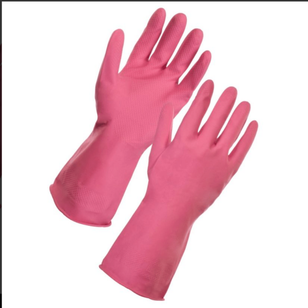 Safetouch pink rubber gloves