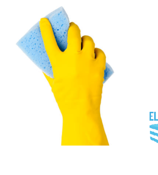 Yellow houesehold gloves cleaning