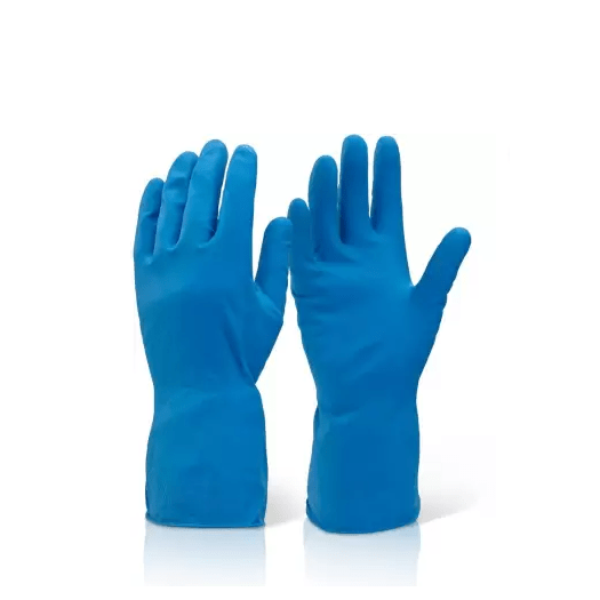 Household rubber gloves blue
