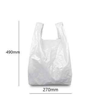 Strong Carrier Bags Vest Style White 10.5"x 15"x18"